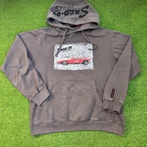 Snap On Tools Hoodie SZ MED. Classic Car Chevy Graphic Print Logo On Hood Brown